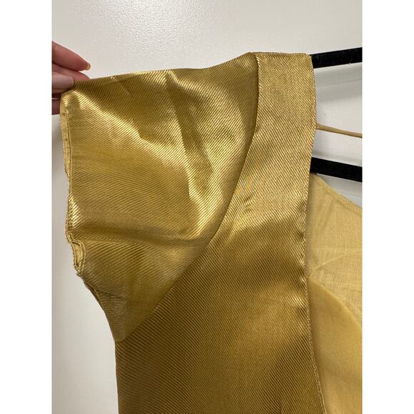 Large Gold Short Sleeve Sari Saree Blouse New with Tags - Picture 7 of 7